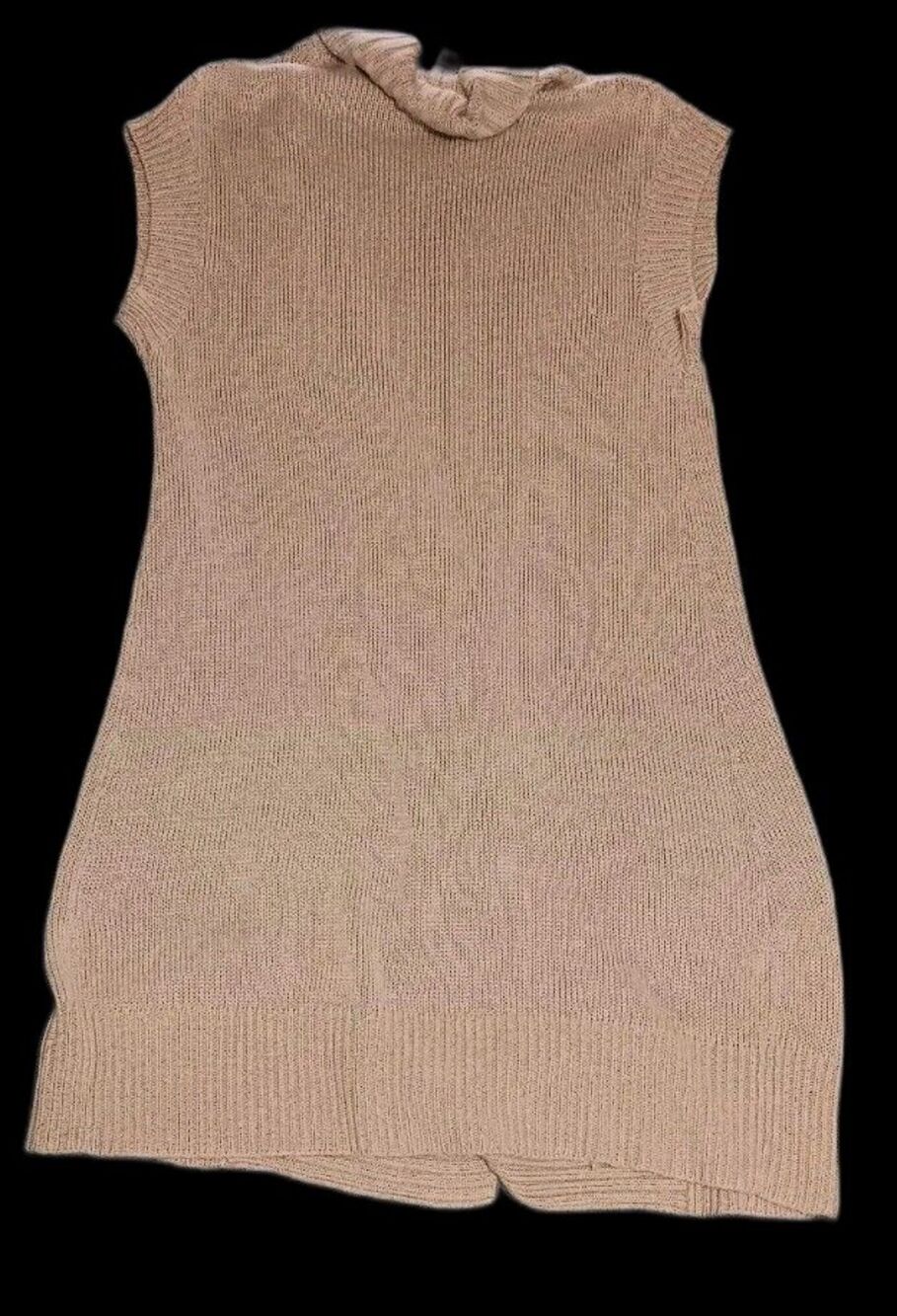 Chicos Sleeveless Long Button Cardigan Womens Size 1 Beige Tan Knitted... - Picture 11 of 11
